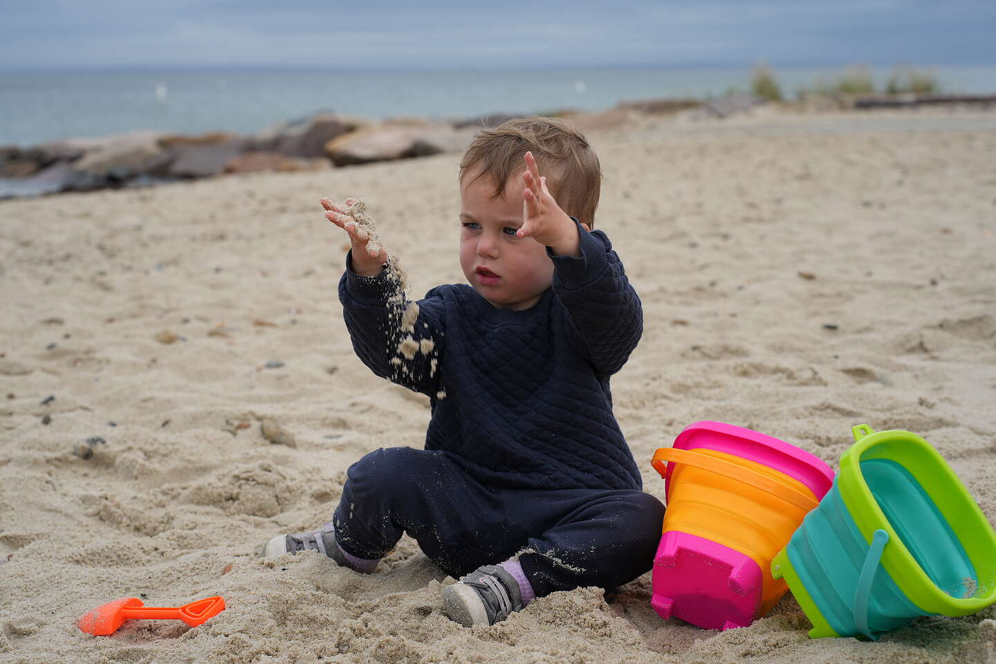Nora enjoying the sand